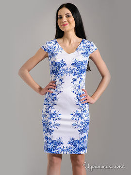 Платье Laura Marelli, цвет белый, синий