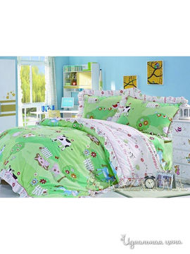 Комплект постельного белья 1.5 спальный "Kazanov.a." "Веселая ферма", цвет зеленый