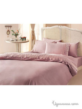 Комплект постельного белья евро "Kazanov.a.", цвет розовый