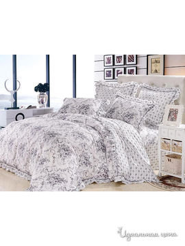 Комплект постельного белья 1.5-спальный "Kazanov.a.", цвет белый, серый