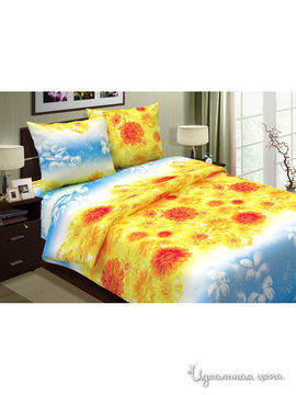 Комплект постельного белья 1,5 спальный Традиция текстиля, голубой, желтый