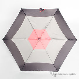 Зонт Isotoner "автоматический" женский, цвет черный / серый / розовый