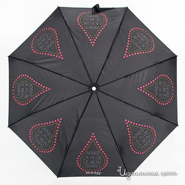 Зонт Isotoner "автоматический" женский, цвет черный / розовый / серый