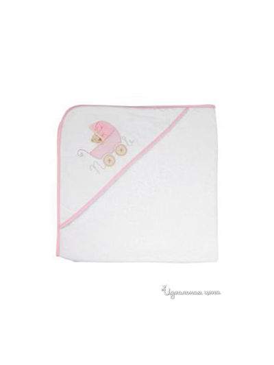 Полотенце-уголок 90x90 см Непоседа, цвет белый, розовый