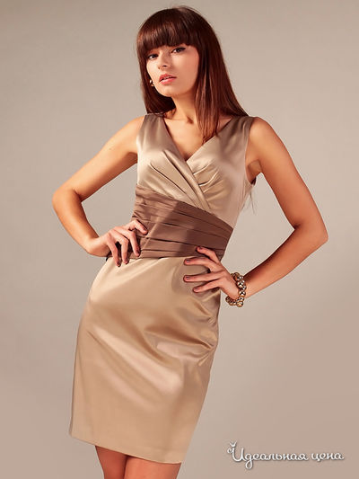 Платье Vera Fashion, цвет бежевый, бронзовый