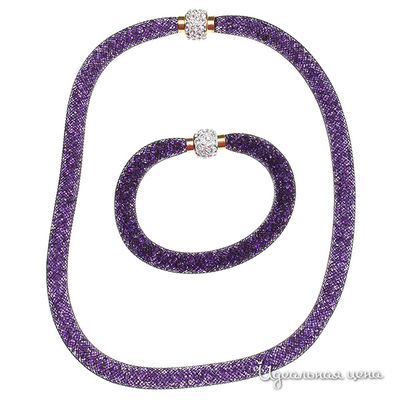 Комплект (колье, браслет) Migura, цвет фиолетовый, белый