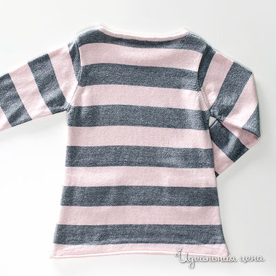 Лонгслив Petit Patapon для девочки, цвет серый / розовый, рост 100-156 см