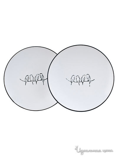Набор из 2-х тарелок, диаметр 20 см Elff Decor, цвет белый, черный