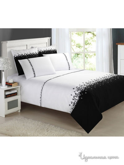 Комплект постельного белья Евро Фаворит-Текстиль, цвет черный, белый