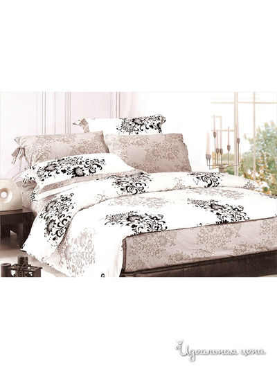 Комплект постельного белья Евро Фаворит-Текстиль, цвет бежевый