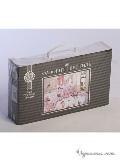 Комплект постельного белья 1,5-спальный Фаворит-Текстиль, цвет розовый, зеленый
