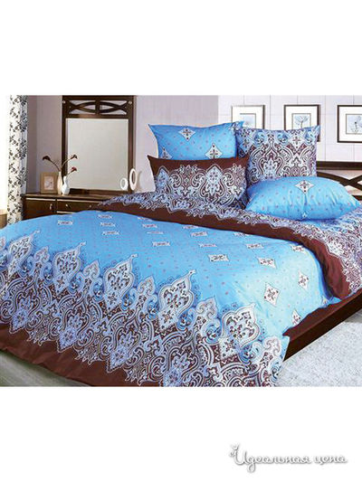 Комплект постельного белья 1,5-спальный Shinning Star &quot;Ламия&quot;, цвет голубой, коричневый