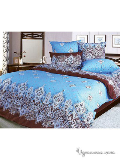 Комплект постельного белья 2-х спальный Shinning Star, цвет голубой, коричневый