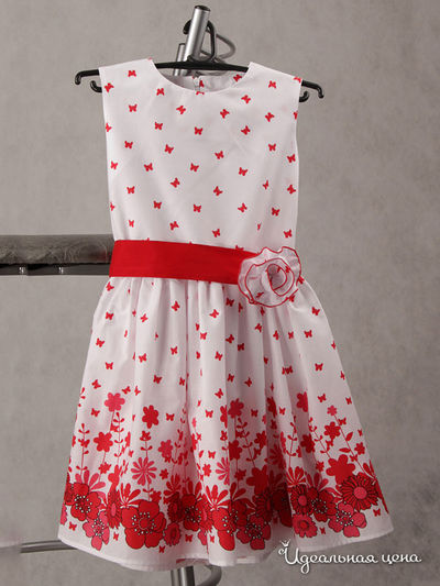 Платье Красавушка, цвет красный, белый