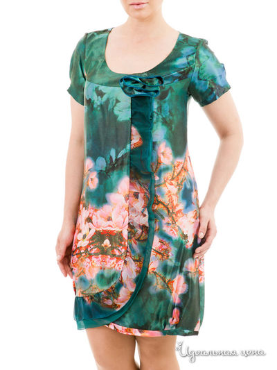 Платье Prima Linea, цвет зеленый, персиковый