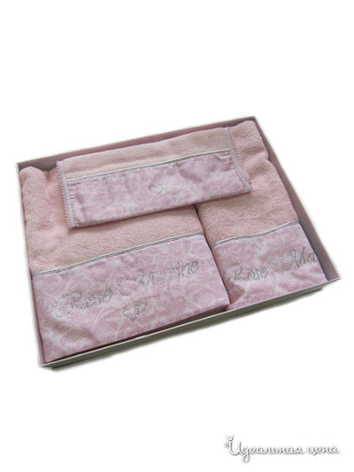 Набор полотенец, 3 шт Maison d'Or, цвет розовый