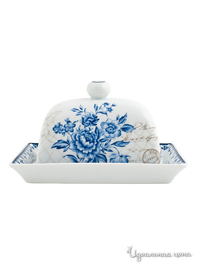 Масленка Elff Ceramics, цвет белый, синий