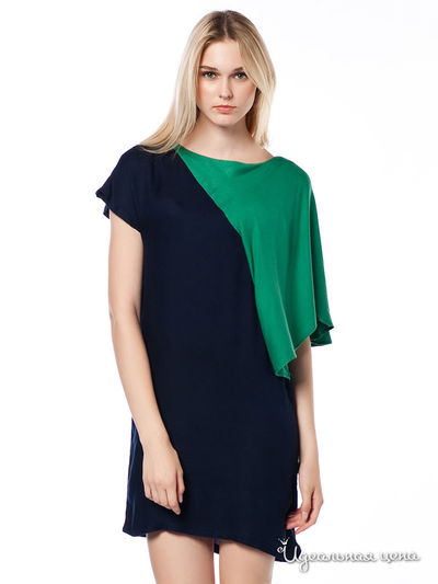Платье Aspesi, цвет зеленый, темно-синий