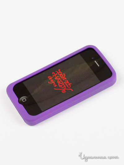 Чехол для IPHONE 4G, 4S Ed Hardy, цвет фиолетовый, белый