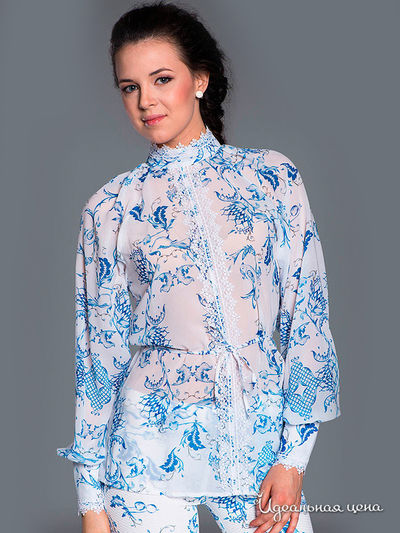 Блуза Ksenia Knyazeva, цвет белый, голубой