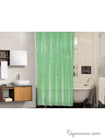 Штора для ванной Valtery, цвет зеленый