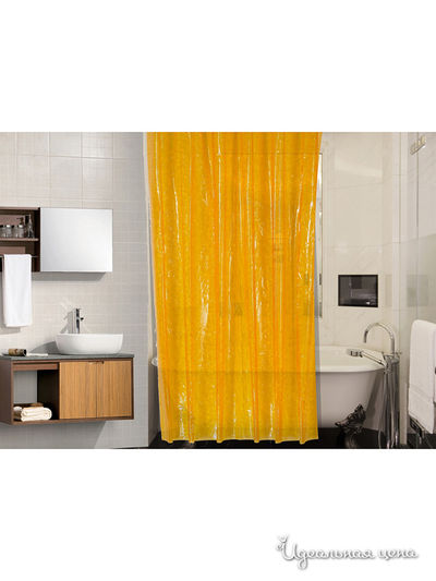 Штора для ванной, 180*180 см Valtery, цвет желтый