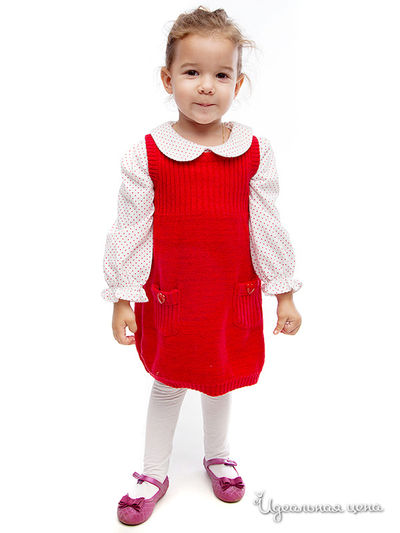 Платье Lovedo для девочки, цвет красный, белый