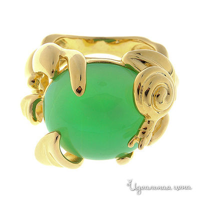 Кольцо Migura, цвет золотой, зеленый