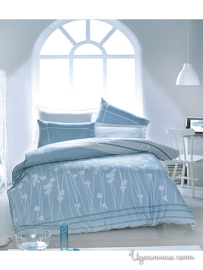 Комплект постельного белья Евро Тет-а-Тет, цвет голубой