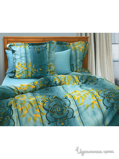 Комплект постельного белья двуспальный Тет-а-Тет, цвет бирюзовый