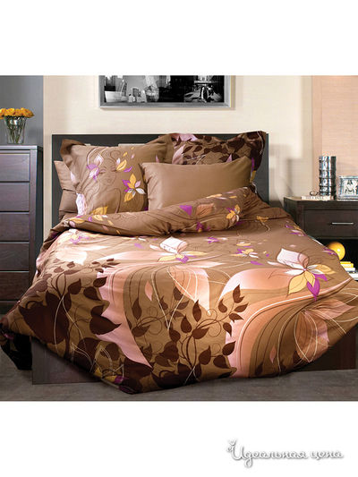 Комплект постельного белья евро-мини Тет-а-Тет, цвет коричневый
