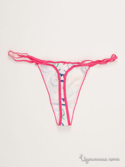 Трусы-стринги Victoria&#039;s Secret, цвет розовый, белый
