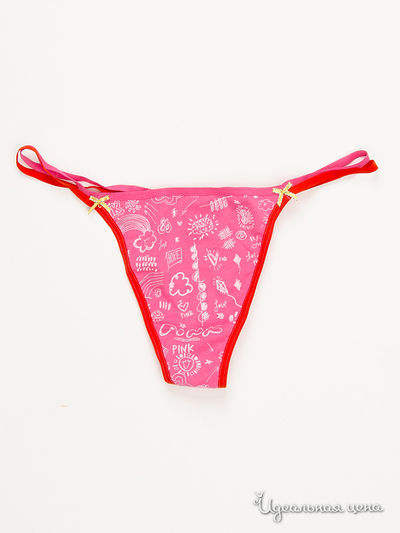 Трусы-стринги Victoria&#039;s Secret, цвет красный, розовый