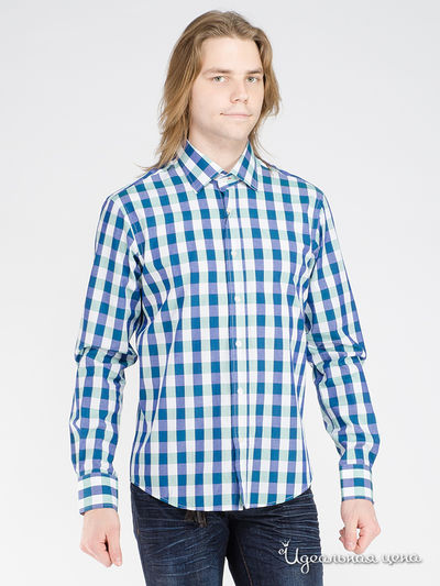 Рубашка Paul Smith, цвет синий, салатовый