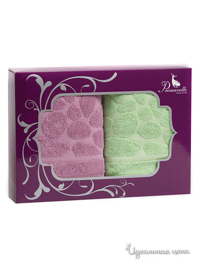 Комплект полотенец, 2 шт Primavelle, цвет розовый, зеленый
