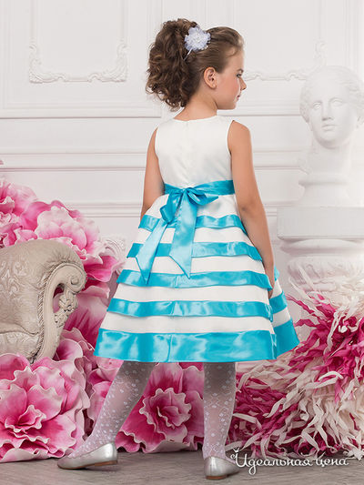 Платье, болеро Arina для девочки, цвет молочный, голубой