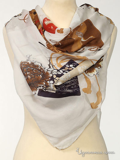 Платок Roberto Cavalli, цвет бежевый, коричневый