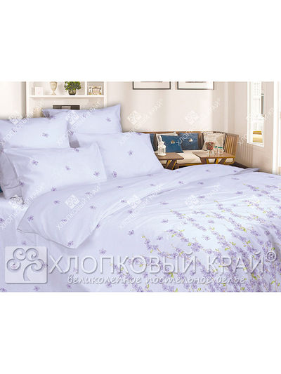 Комплект постельного белья евро Хлопковый Край, цвет голубой