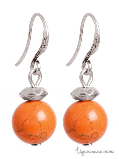 Серьги Arts & Crafts, цвет серебряный, оранжевый
