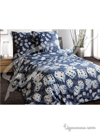 Комплект постельного белья 2-сп, наволочка 70х70 см Блакiт, цвет белый, голубой