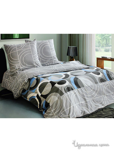 Комплект постельного белья 1,5-спальный, 50*70 см Блакiт, цвет серый