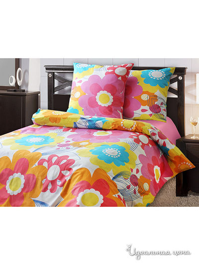Комплект постельного белья двуспальный, 50*70 см Блакiт, цвет розовый, желтый, голубой