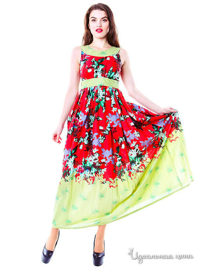 Платье La Via Estelar, цвет зеленый, красный