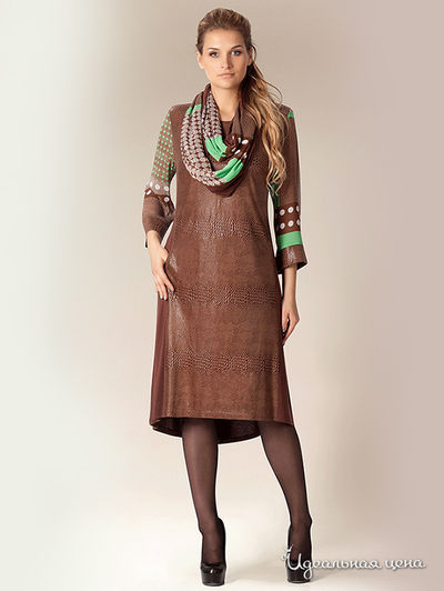 Платье Amelia Lux, цвет коричневый, зеленый