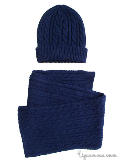 Комплект(шапка+шарф) Borelli, цвет темно-синий