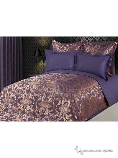 Комплект постельного белья двуспальный Goldtex, цвет фиолетовый, коричневый