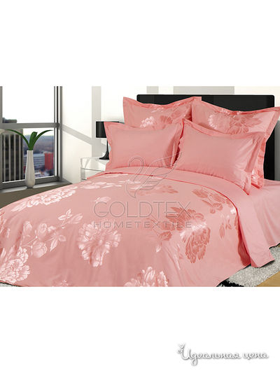 Комплект постельного белья евро Goldtex, цвет розовый