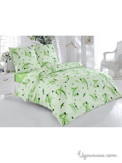 Комплект постельного белья Евро Тет-а-Тет, цвет зеленый