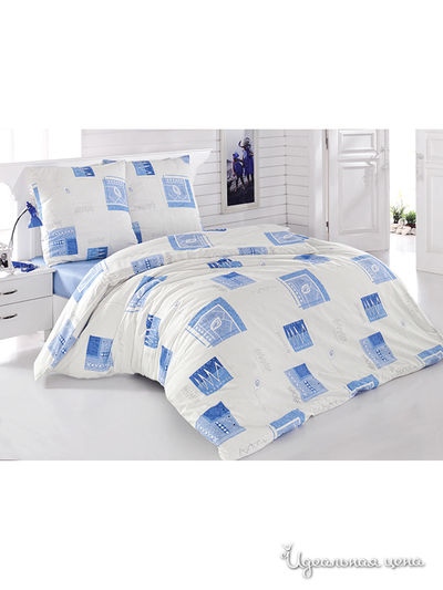 Комплект постельного белья Евро Тет-а-Тет, цвет голубой