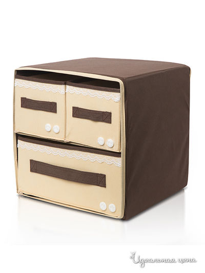 Органайзер для хранения с 3 ящиками Trendyco, цвет коричневый